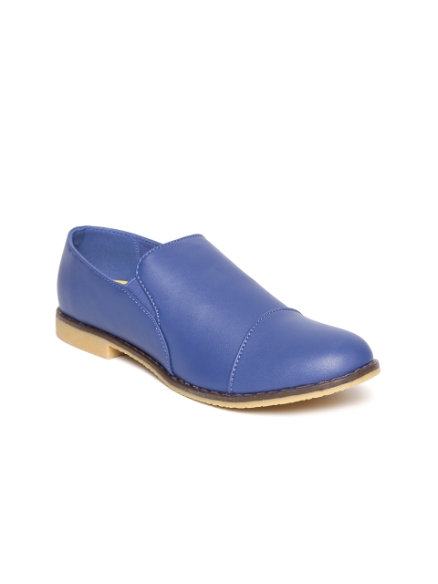 

United Colors of Benetton Women Blue Leather Slip-On Sneakers