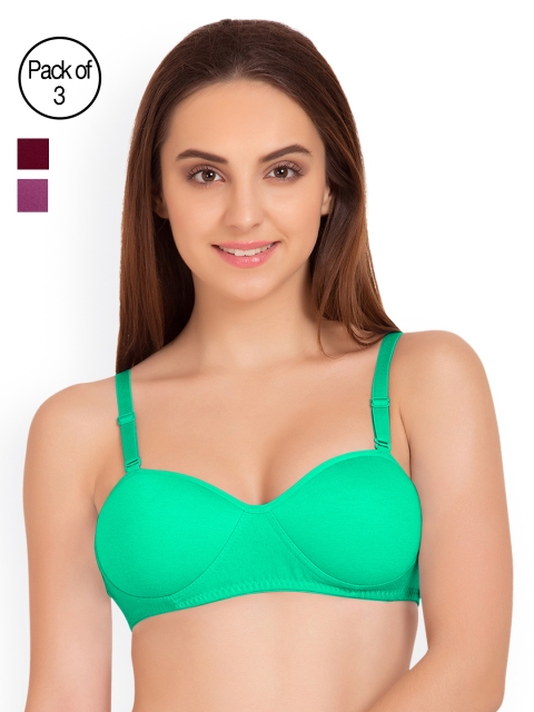

Tweens Pack of 3 Medium-Coverage T-shirt Bras TW91201, Sea green