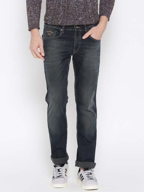 

Pepe Jeans Men Navy Blue Dawson Slim Fit Low-Rise Clean Look Stretchable Jeans
