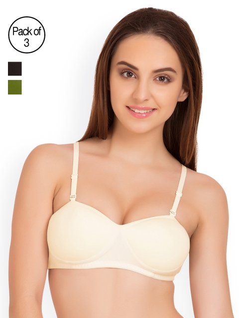 

Tweens Pack of 3 Half-Coverage T-shirt Bras TW91201, Olive