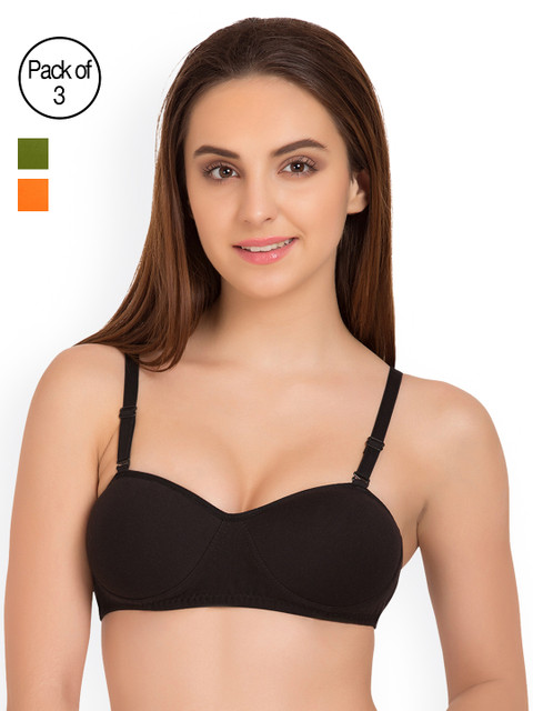 

Tweens Pack of 3 Half-Coverage T-shirt Bras TW91201, Orange