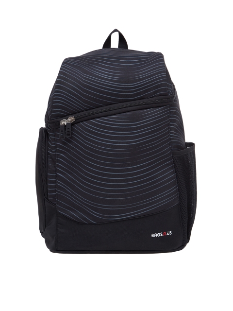 

Bags.R.us Unisex Black Striped Laptop Backpack