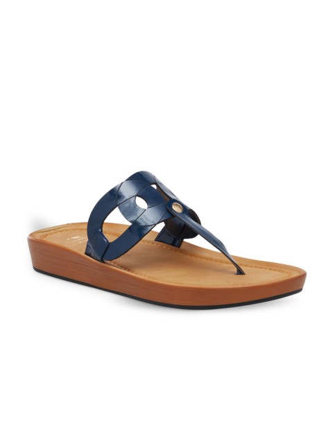 

Wet Blue Women Navy Blue Solid Sandals