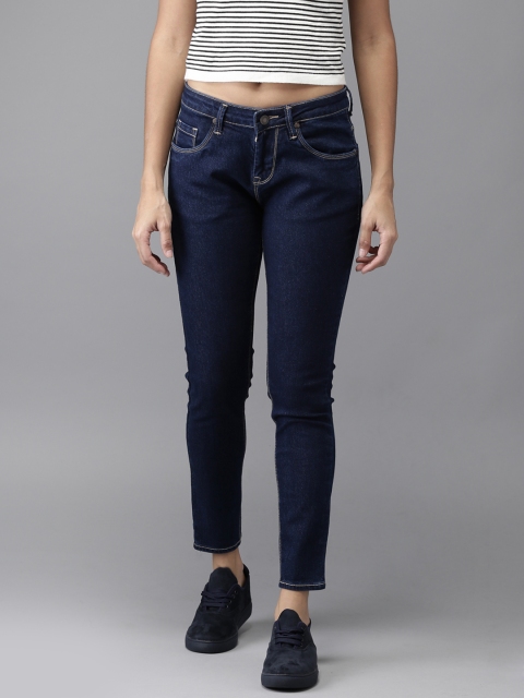 

Moda Rapido Women Blue Skinny Fit Mid-Rise Cropped Clean Look Stretchable Jeans