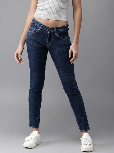 

Moda Rapido Women Blue Skinny Fit Mid-Rise Cropped Clean Look Stretchable Jeans