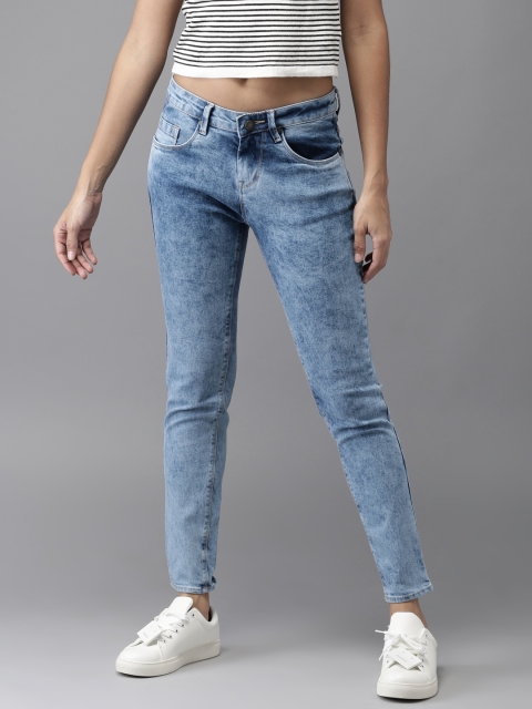 

Moda Rapido Women Blue Skinny Fit Mid-Rise Cropped Clean Look Stretchable Jeans