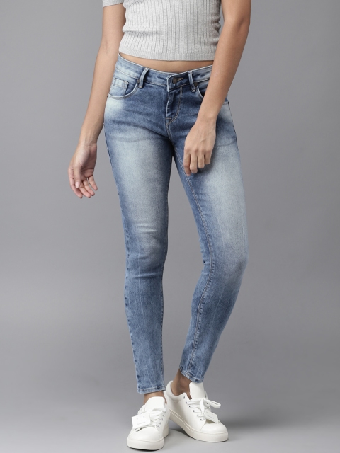 

Moda Rapido Women Blue Skinny Fit Mid-Rise Cropped Clean Look Stretchable Jeans