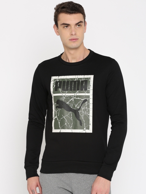 

Puma Men Black Printed Archive Graphic Crew Sweatshirt