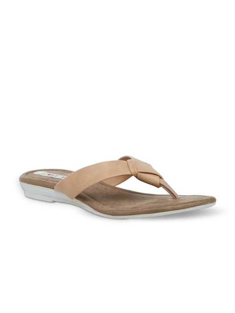 

Wet Blue Women Beige Solid Synthetic Open Toe Flats