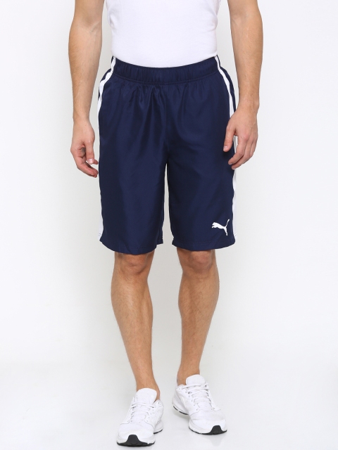 

Puma Men Navy Blue Formstripe Solid Regular Fit Sports Shorts