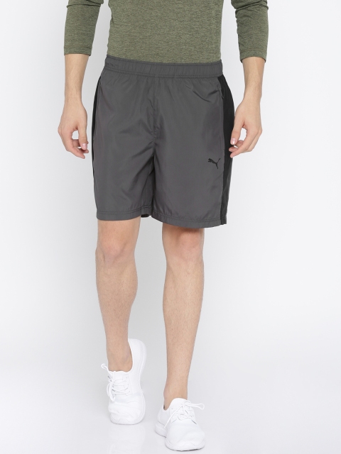 

Puma Men Grey Solid Zippered Woven Regular Fit Sports Shorts