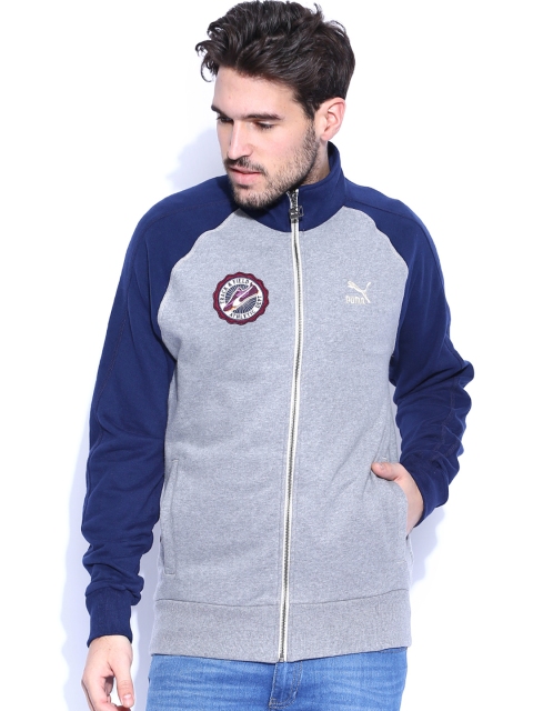 

PUMA Grey Melange Varsity Colourblocked Track Sweatshirt