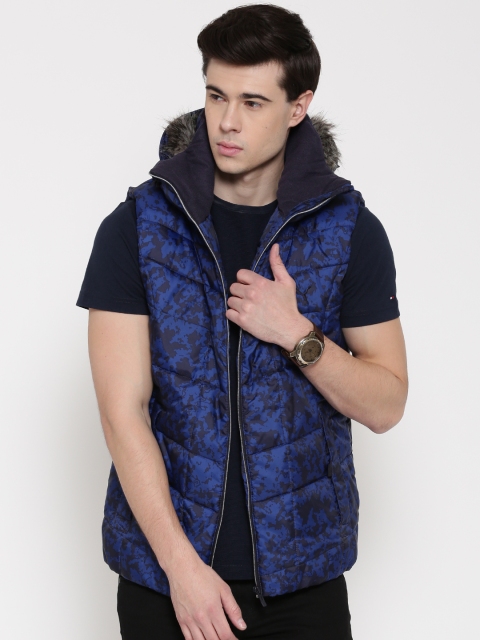 

Puma Blue Style Vest Printed Sleeveless Hodded Padded Jacket