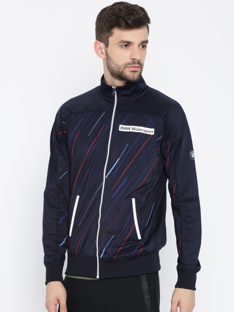 

Puma Men Navy Blue Printed BMW MSP Track Sporty Jacket