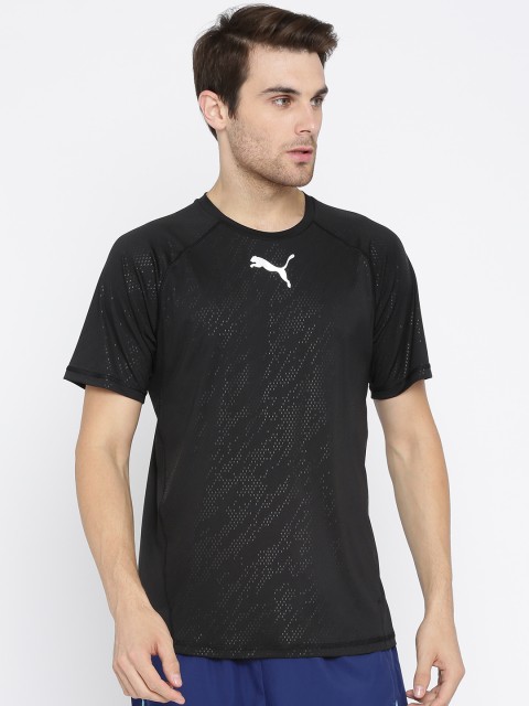 

Puma Men Black Solid Round Neck VENT SS T-shirt
