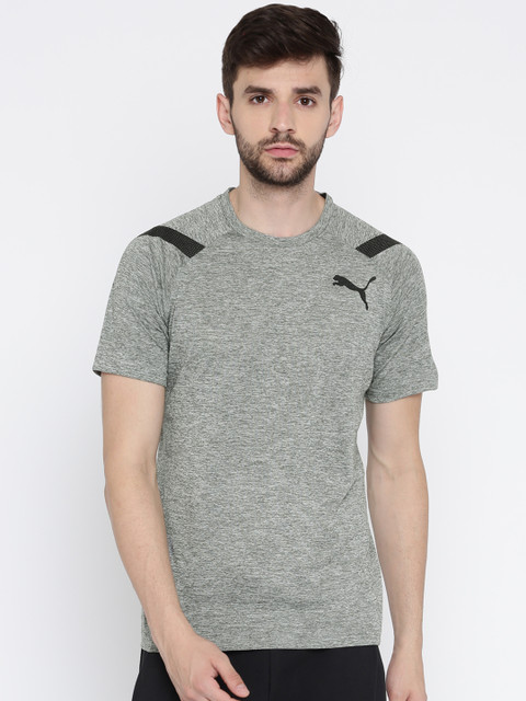 

Puma Men Grey Self-Design Round Neck T-shirt