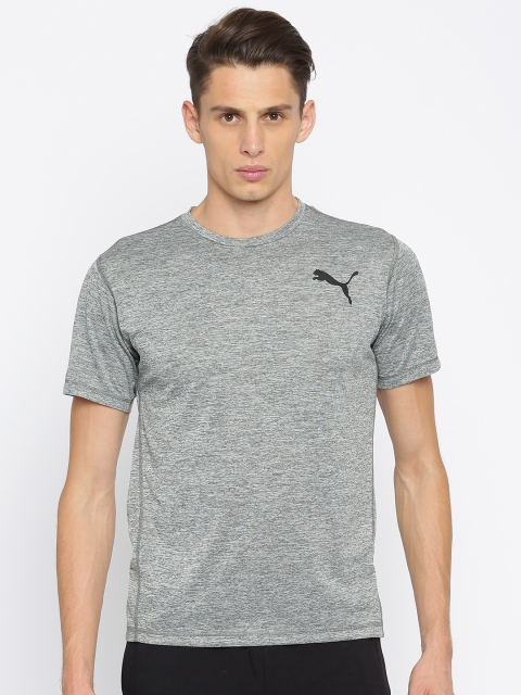 

Puma Men Grey Melange Solid ESSENTIAL PURETECH HEATHER T-shirt