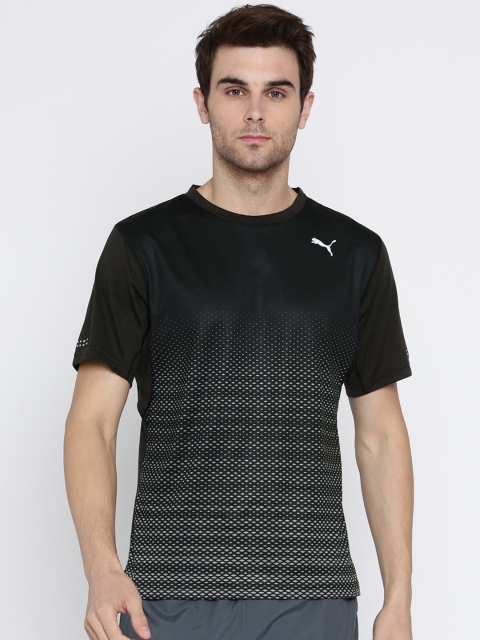 

Puma Men Black Printed Round Neck Sports T-Shirt