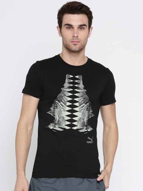 

Puma Men Black Printed FTW Icon Sports T-shirt