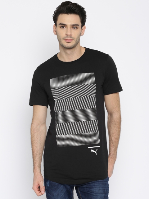 

Puma Men Black Printed Round Neck Evo Rib T-shirt