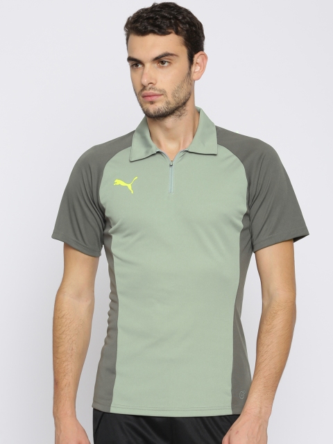 

Puma Men Grey Colourblocked Polo Collar Sports T-shirt