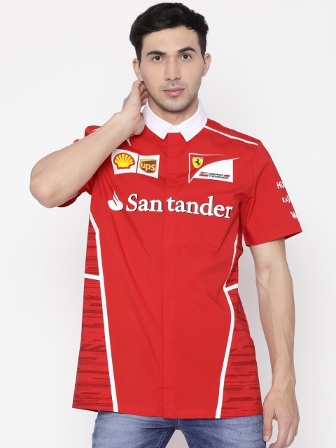 

Puma Men Red Printed SF Team Polo Collar T-shirt