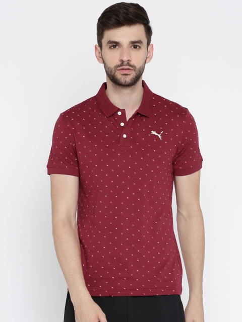 

Puma Men Maroon Printed Slim Fit Polo AOP Polo -1 M T-shirt