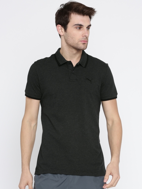 

Puma Men Grey Solid Active Hero Polo Collar Slim Fit T-shirt