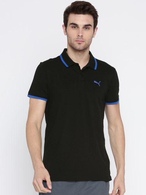 

Puma Men Black Solid Active Hero Polo Collar Slim Fit T-shirt