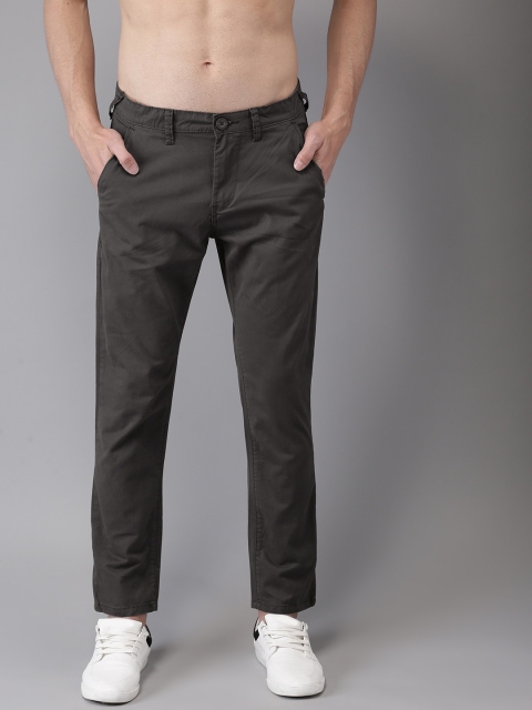 

HERE&NOW Men Brown Slim Fit Solid Cropped Chinos