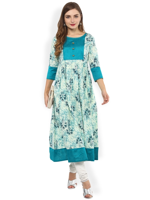 

La Firangi Women Blue Printed Anarkali Kurta