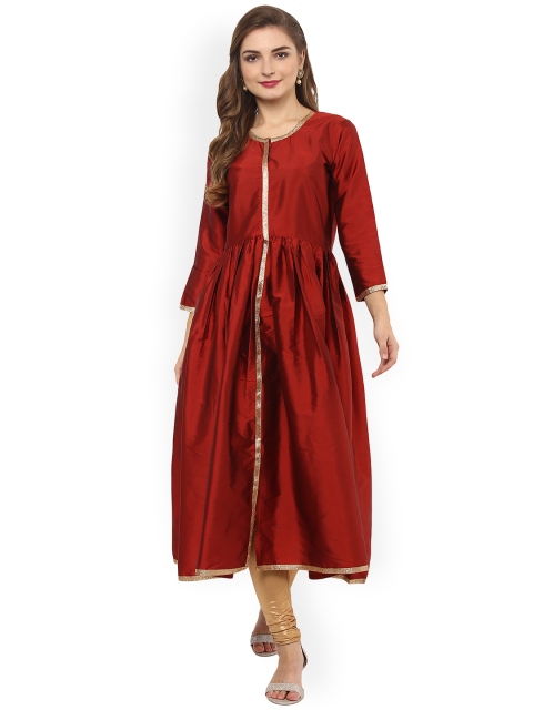 

La Firangi Women Maroon Solid Anarkali Kurta