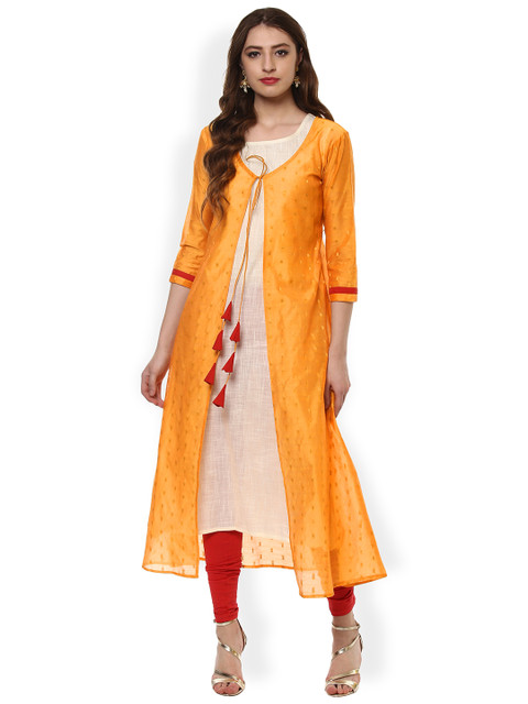 

La Firangi Women Yellow Solid Straight Kurta