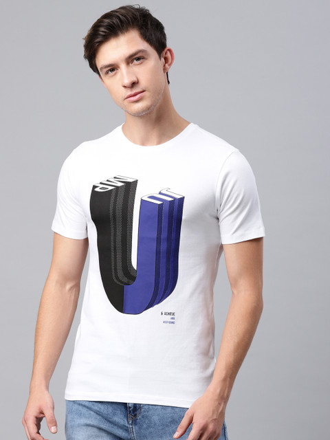 

HRX by Hrithik Roshan Men White Printed Round Neck T-shirt