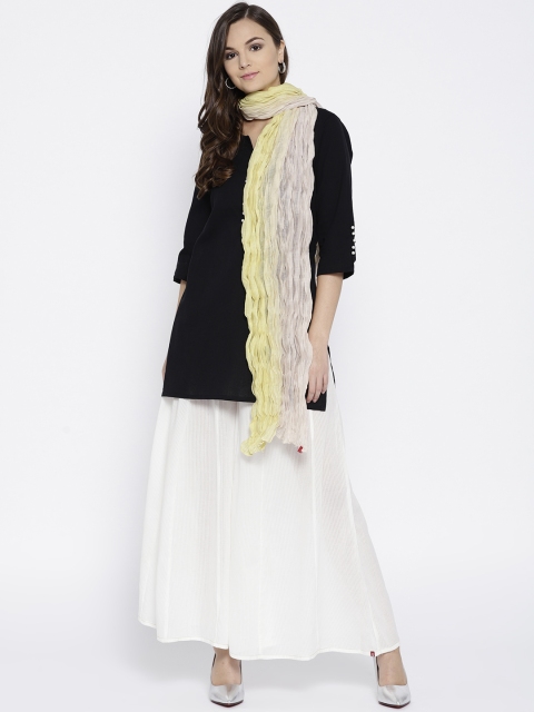 

Biba Yellow & Off-White Dyed Pure Cotton Dupatta