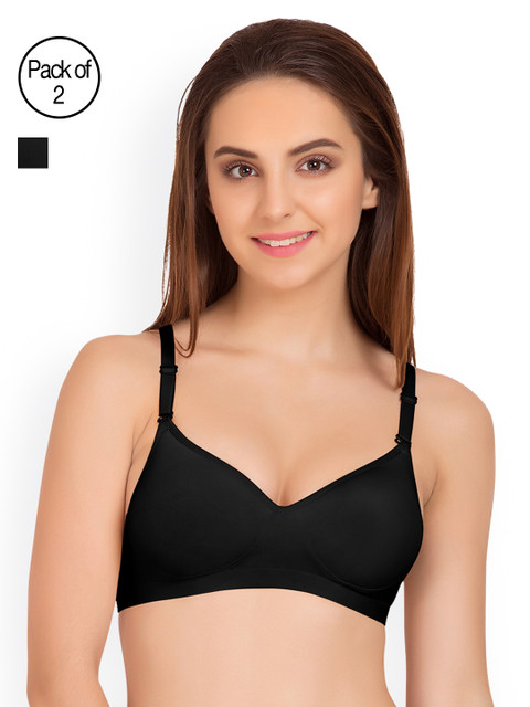 

Tweens Pack of 2 Full-Coverage T-shirt Bras TW91313, Black