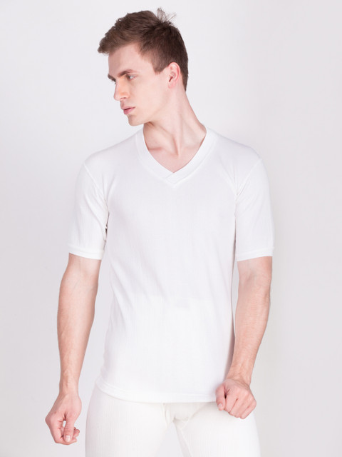

Dollar Ultra Men White Solid Thermal T-shirt