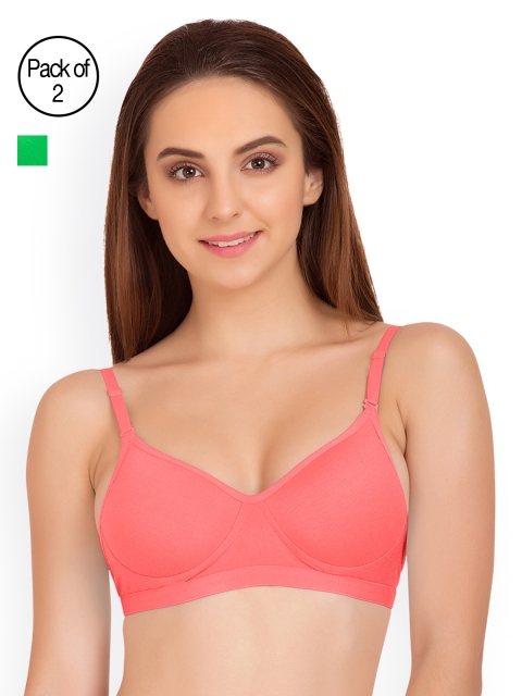 

Tweens Pack of 2 Full-Coverage T-shirt Bras TW91313, Coral
