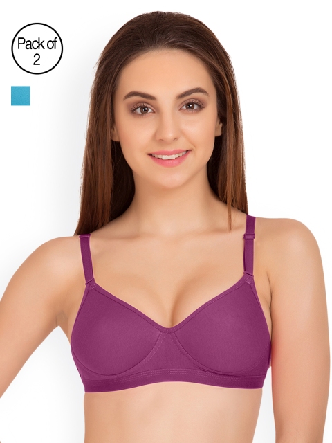 

Tweens Pack of 2 Full-Coverage T-shirt Bras TW91313, Purple