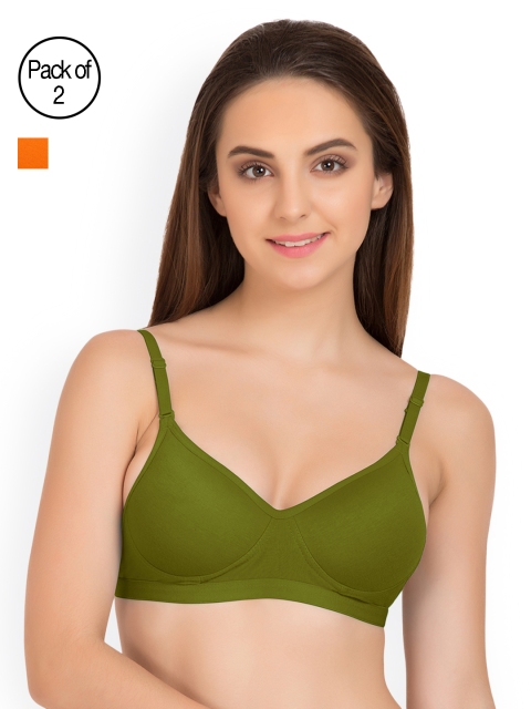 

Tweens Pack of 2 Full-Coverage T-shirt Bras TW91313, Olive