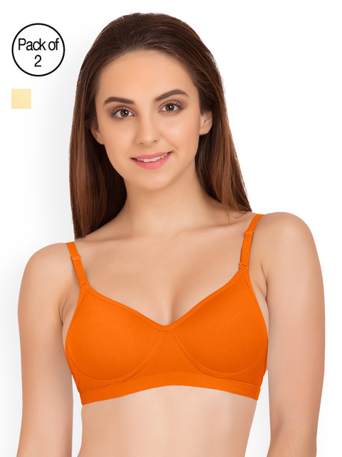 

Tweens Pack of 2 Full-Coverage T-shirt Bras TW91313, Orange