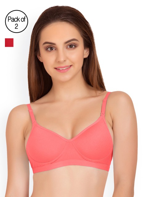 

Tweens Pack of 2 Full-Coverage T-shirt Bras TW91313, Coral
