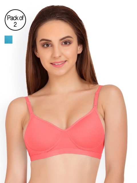 

Tweens Pack of 2 Full-Coverage T-shirt Bras TW91313, Pink