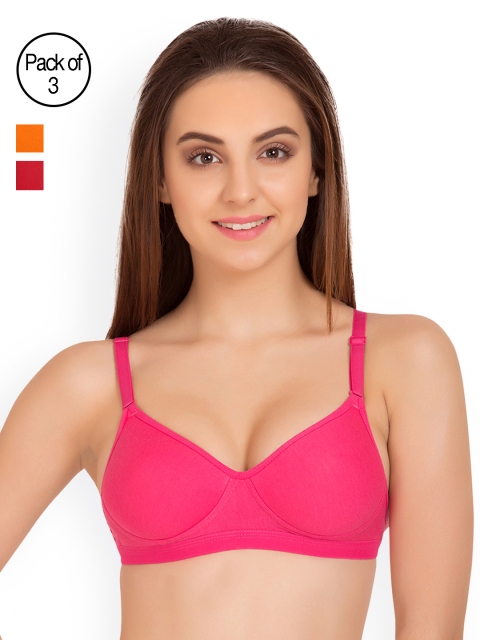 

Tweens Pack of 3 Full-Coverage T-shirt Bras TW91313, Pink