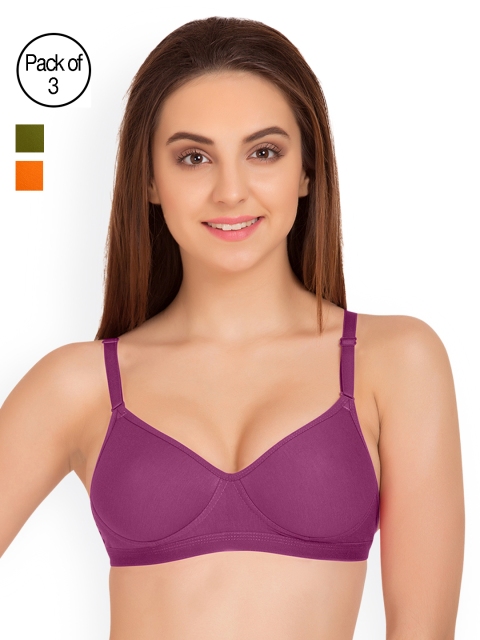 

Tweens Pack of 3 Full-Coverage T-shirt Bras TW91313, Purple