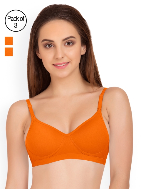 

Tweens Pack of 3 Orange Full-Coverage T-shirt Bras TW91313