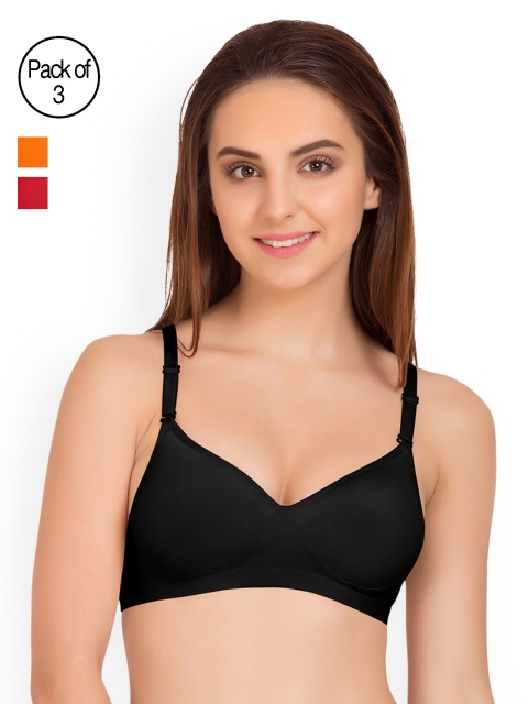 

Tweens Pack of 3 Full-Coverage T-shirt Bras TW91313, Red