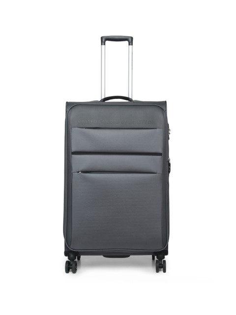 

United Colors of Benetton Unisex Grey Large Trolley Suitcase