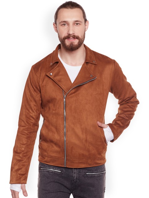 

FUGAZEE Men Tan Solid Open Front Jacket
