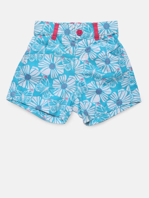

MINI KLUB Girls Blue Printed Regular Fit Regular Shorts